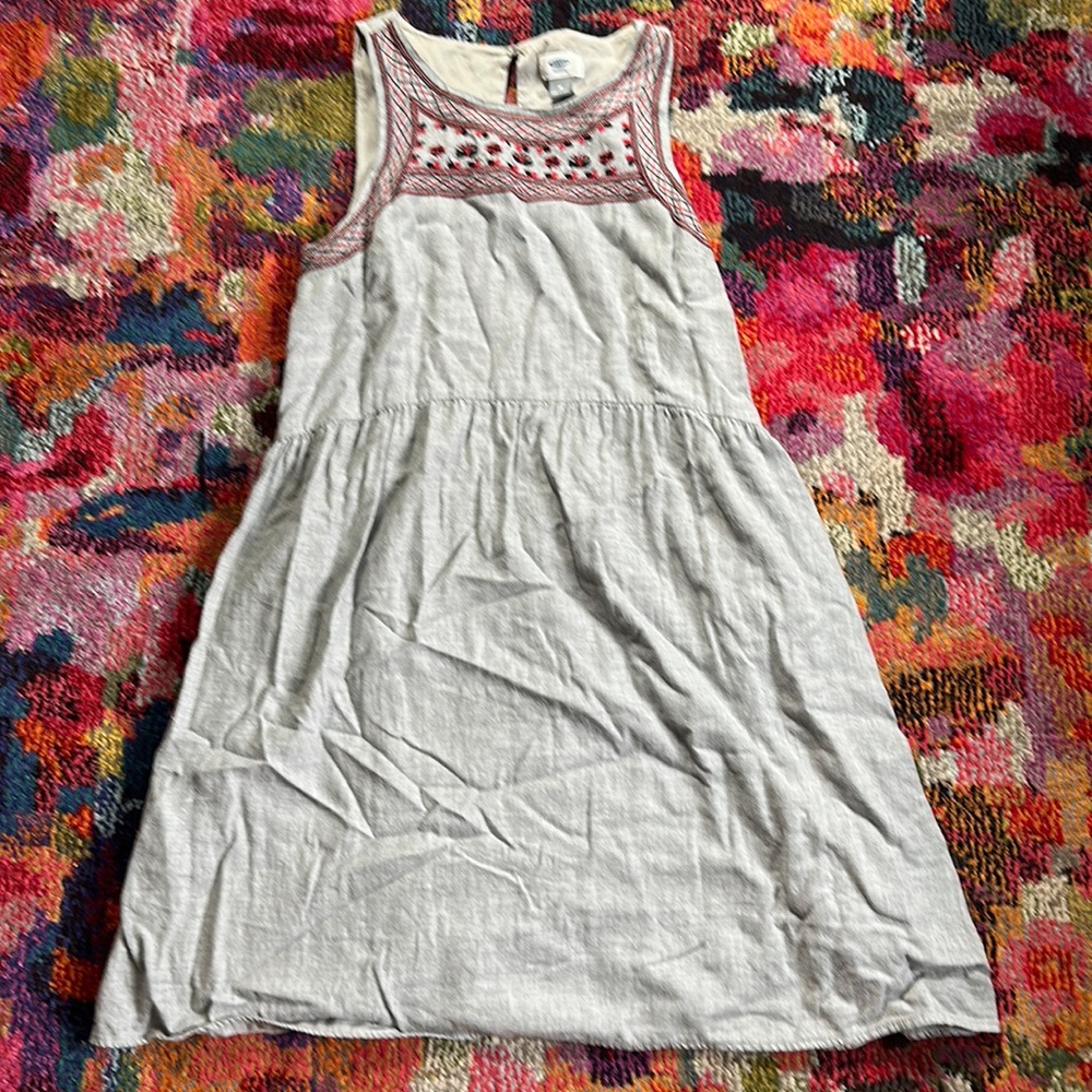 Scandi-inspired embroidered mini dress.